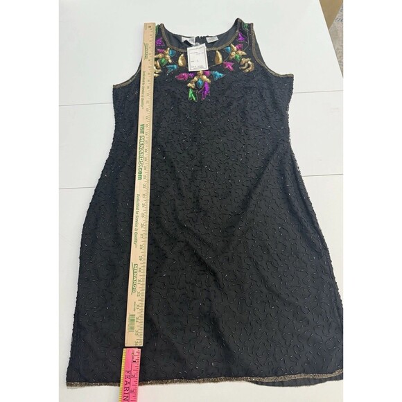 VTG Sequin Silk Dress Set Womens L Floral Blazer Cruise Holiday Formal Y2K NWT - Picture 6 of 16